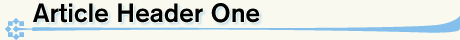 Article Header One
