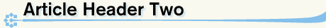 Article Header Two